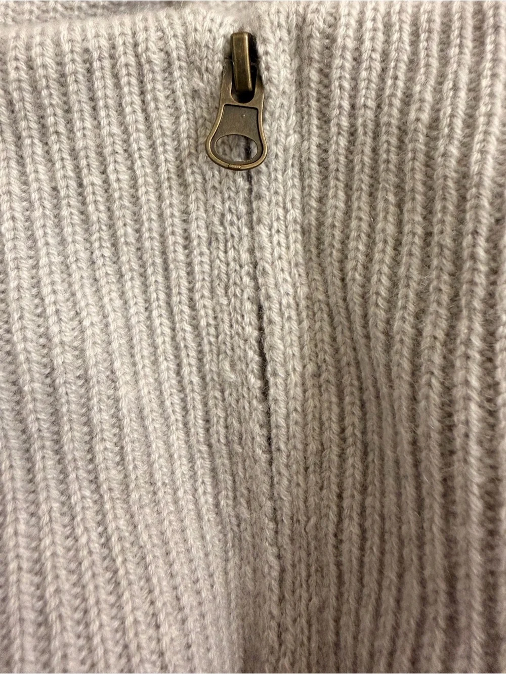 NWOT New JCrew Collection Ribbed Cashmere Half-zip Sweater in Heather